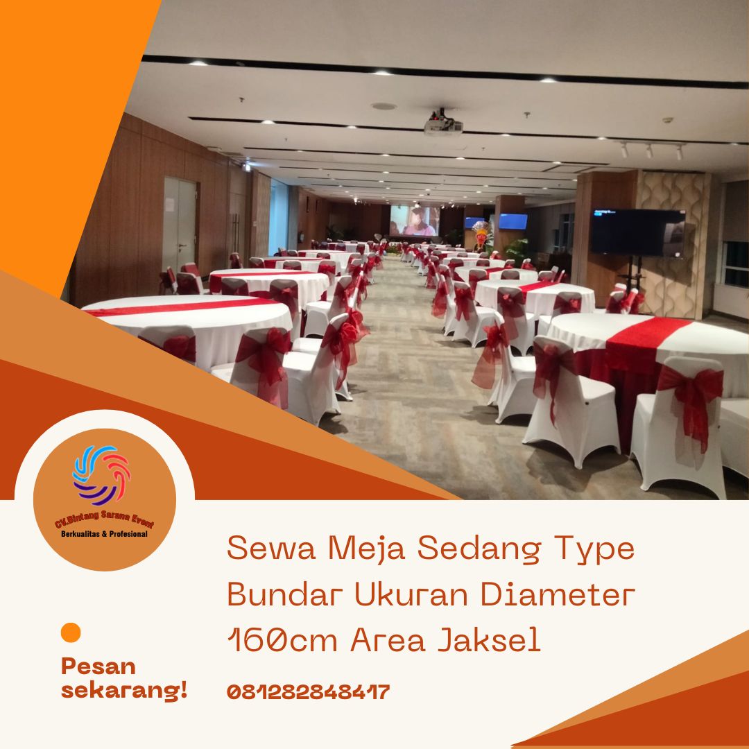 Sewa Meja Sedang Type Bundar Ukuran Diameter 160cm Area Jaksel (3) Sewa Meja Sedang Type Bundar Ukuran Diameter 160cm Area Jaksel