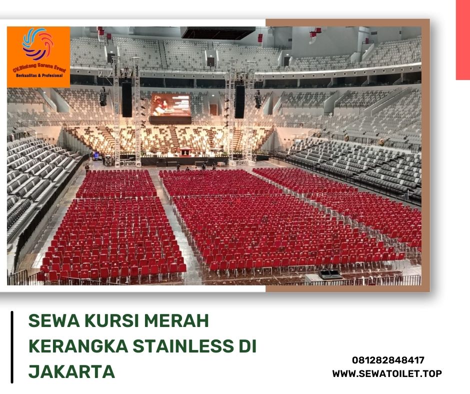 Sewa Kursi Merah Kerangka Stainless di Jakarta