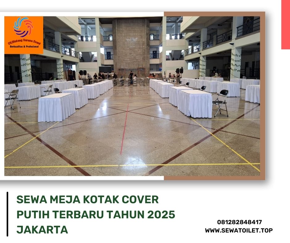 Sewa Meja Kotak Cover Putih Terbaru Tahun 2025 Jakarta
