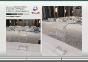 Pusat Sewa Podium Acrylic, Kayu, Stainless VIP Jakarta