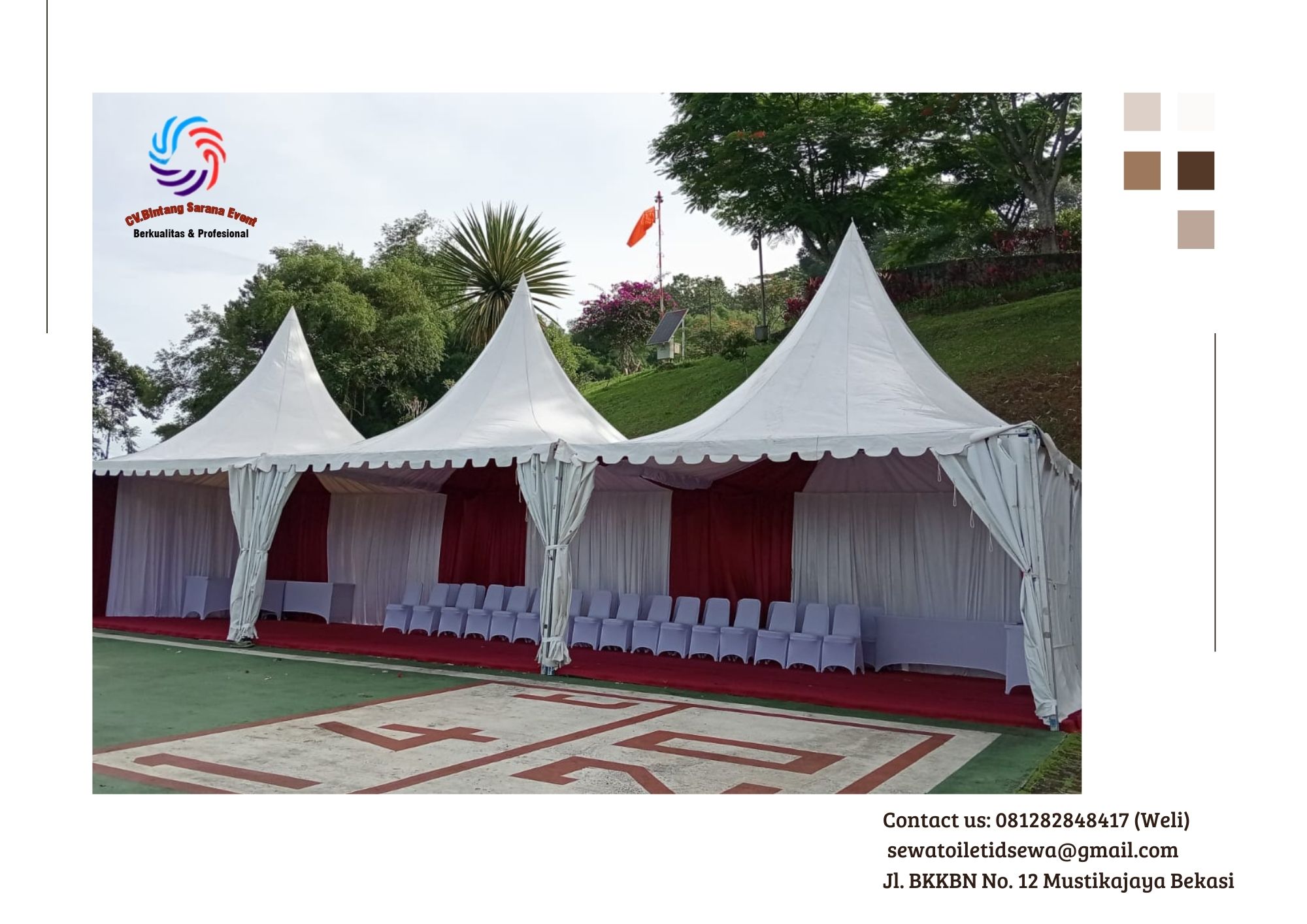 Sewa Tenda Bazar Sarnafil Atap Kerucut Putih di Jakarta (4) Sewa Tenda Bazar Sarnafil Atap Kerucut Putih di Jakarta