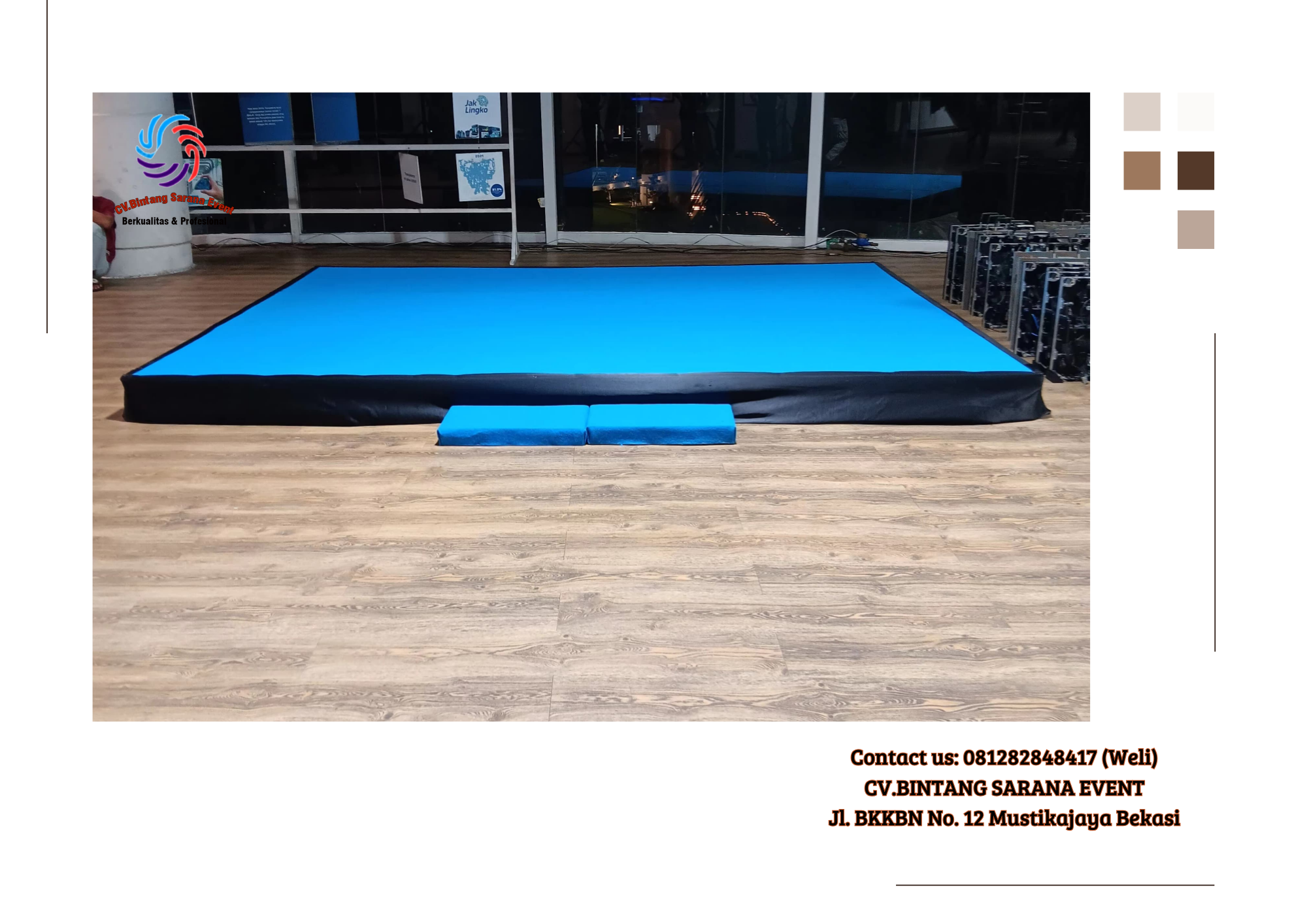 Rental Panggung Poni Hitam Karpet Biru Area Jakarta Rental Panggung Poni Hitam Karpet Biru Area Jakarta