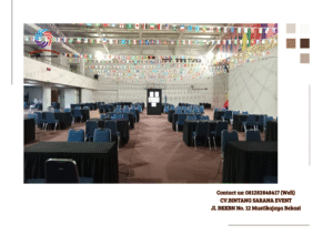 Sewa Meja Kotak 120×80 cm Taplak Hitam Jakarta