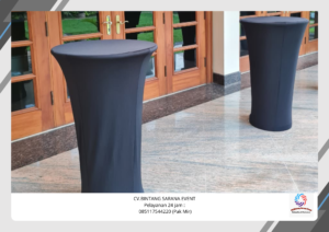Rental Meja Barstool Cover Hitam Ketat Jakarta