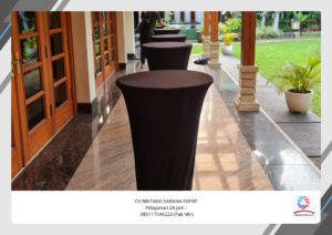 Rental Meja Barstool Cover Hitam Ketat Jakarta