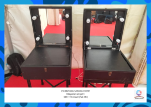 Rental Meja Kaca Rias Portable Hitam Area Jakarta