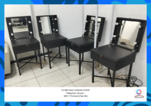 Rental Meja Kaca Rias Portable Hitam Area Jakarta