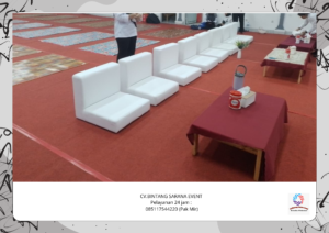 Sewa Sofa Putih Type Lesehan Dan Meja Kaca Vip Jakarta