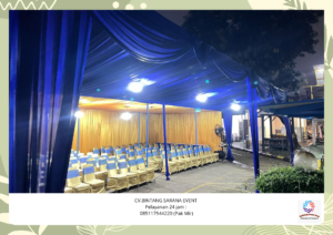Sewa Tenda Plafon Poni Biru Kursi Meja Dan Karpet Area Jakarta