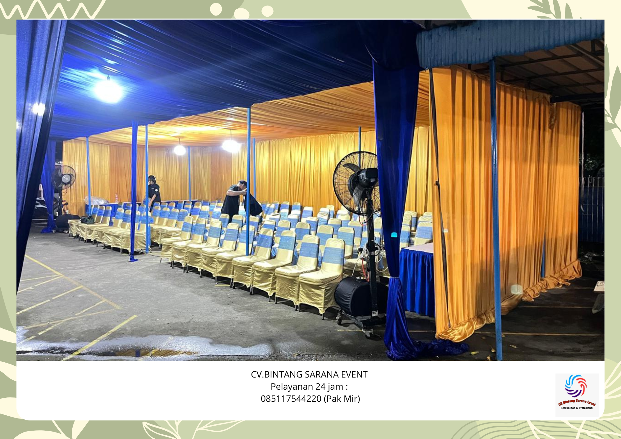 Sewa Tenda Plafon Poni Biru Kursi Meja Dan Karpet Area Jakarta