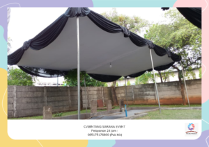 Rental Tenda Plafon Putih Poni Hitam Area cibitung Bekasi