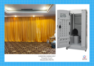 Sewa Toilet Portable Dan Sewa Tirai Filamin gold Jakarta