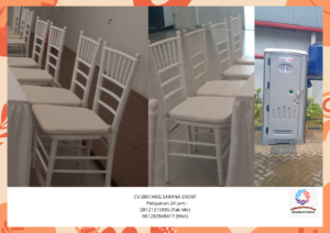 Rental Portable toilet Dan white tiffany chairs Tangerang Selatan
