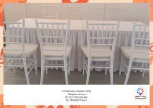 Rental Portable toilet Dan white tiffany chairs Tangerang Selatan