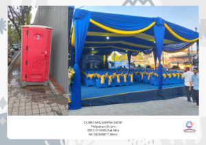 Rental Tenda biru Dan toilet portable bersih Area Tanggerang Selatan