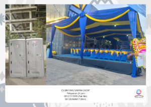 Rental Tenda biru Dan toilet portable bersih Area Tanggerang Selatan