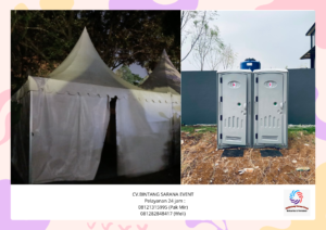 Rental Tenda sanafil atap Kerucut Putih Dan toilet portable jakarta