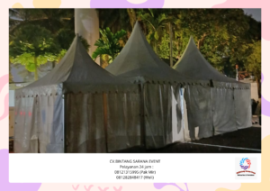 Rental Tenda sanafil atap Kerucut Putih Dan toilet portable jakarta