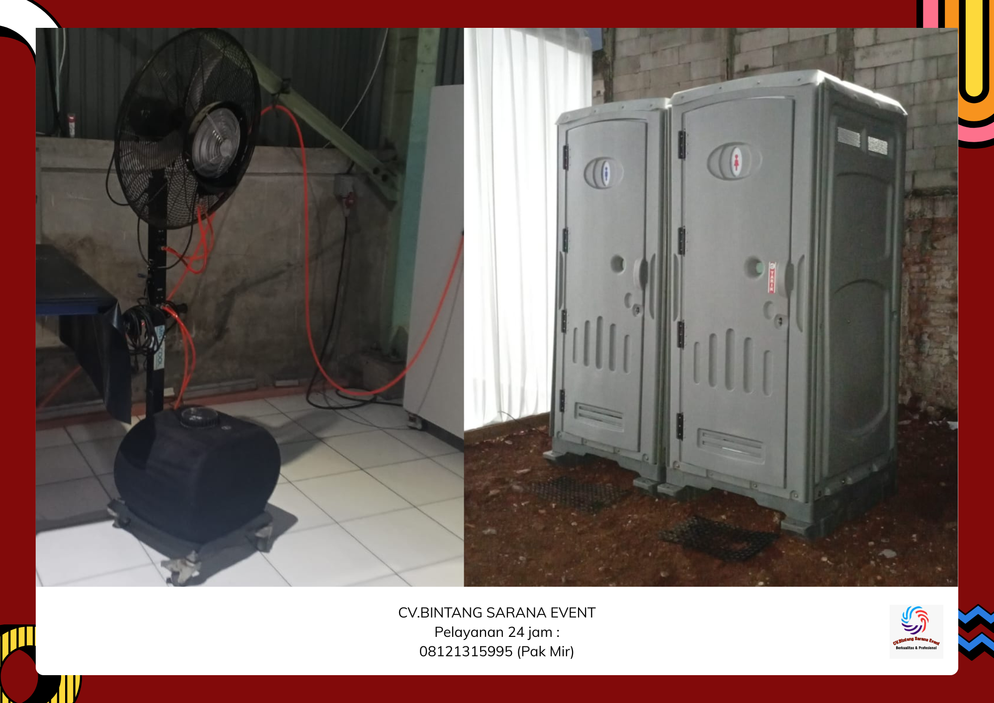 Sewa Kipas Misty Fan Dan Toilet Portable Jakarta Pusat