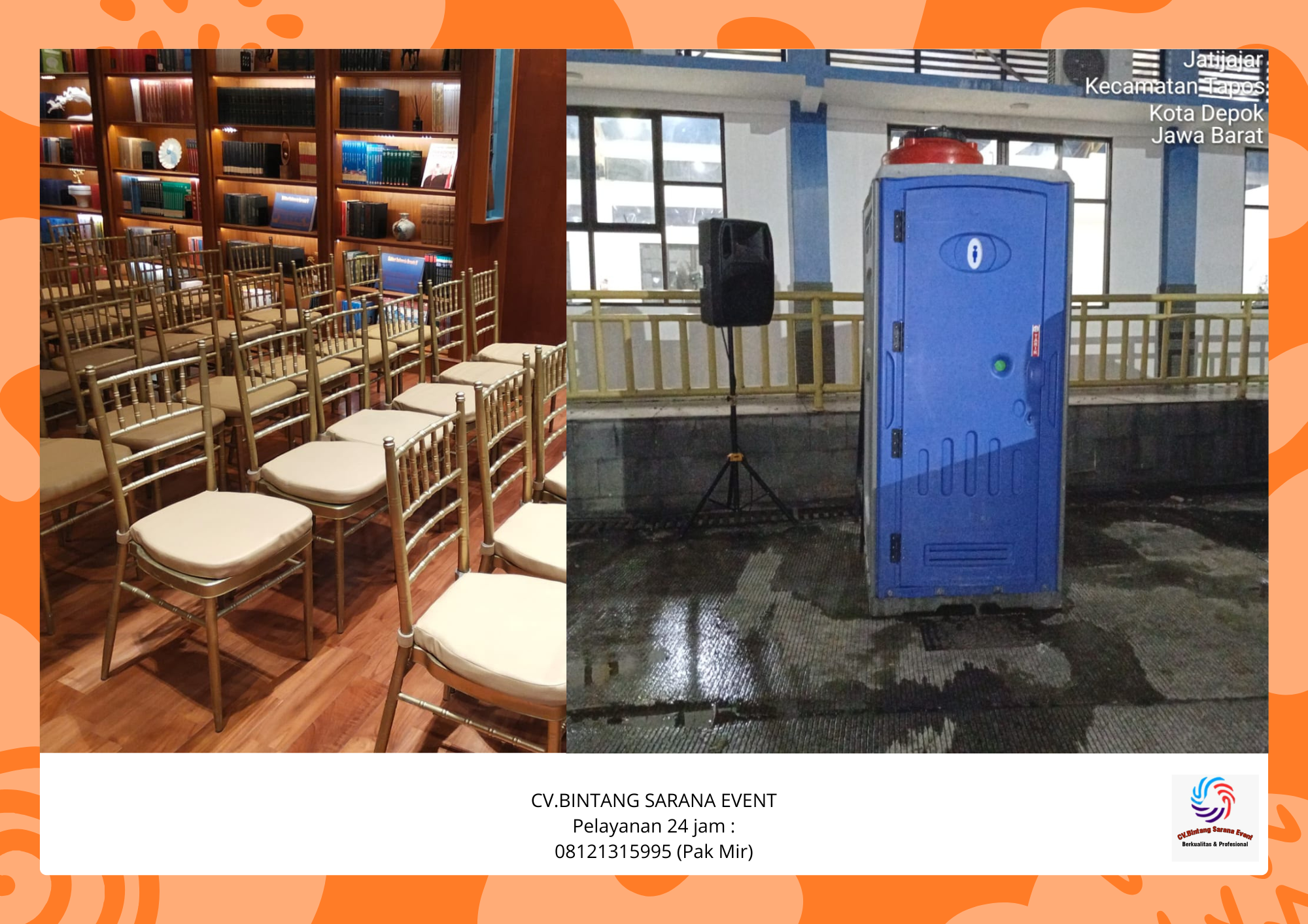Sewa Kursi Tiffany Gold Dan Sewa Toilet Portable Bekasi