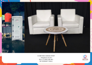 Sewa Sofa Putih Meja Dirmy Putih Dan Toilet Portable Jakarta