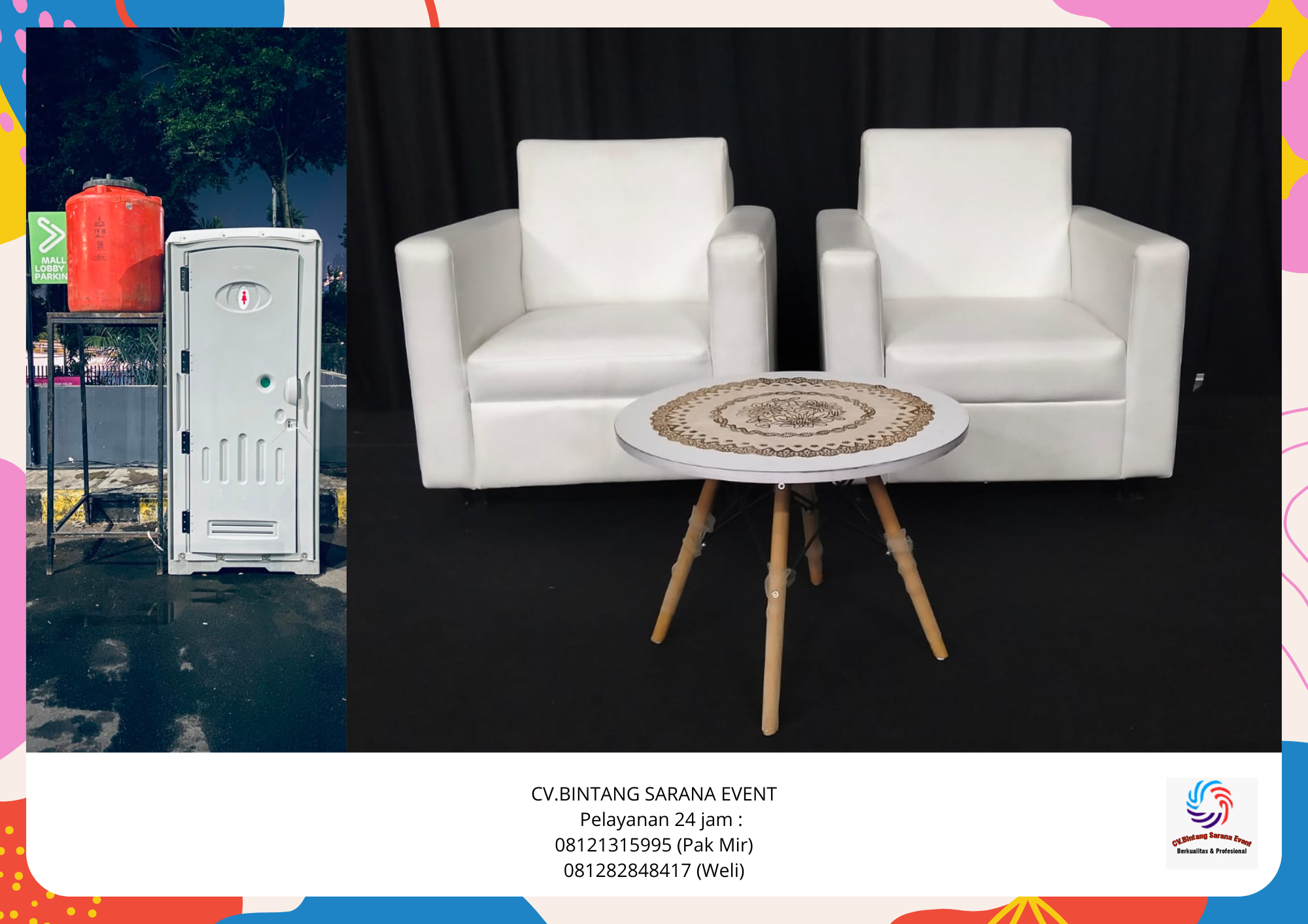 Sewa Sofa Putih Meja Dirmy Putih Dan Toilet Portable Jakarta