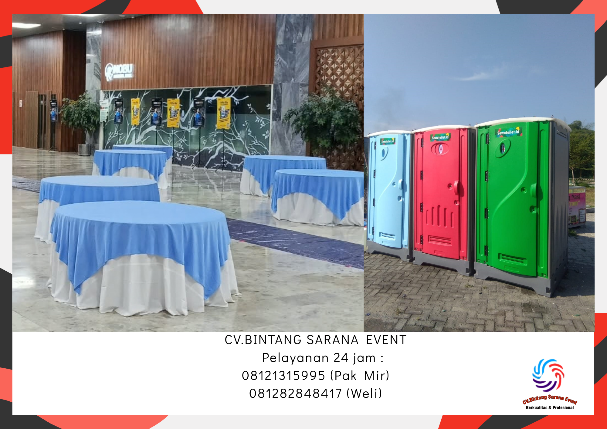 Rental Meja Bulat,Toilet Portable Bogor 085117544220