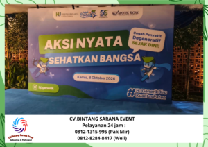 Sewa meja Bulat Cover hitam Dan panggung Bekasi