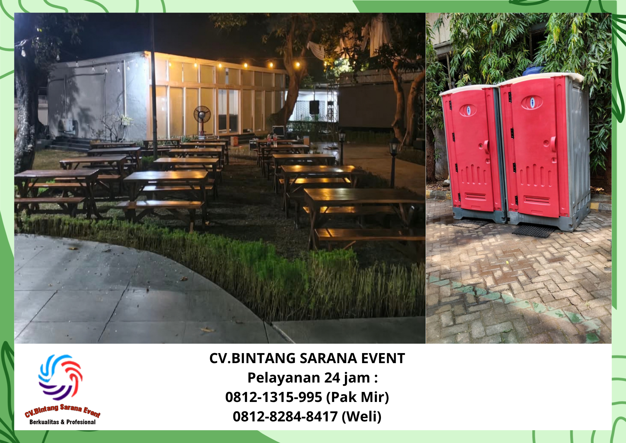 Rental Meja Kursi Taman Dan Toilet protable Karawang Barat