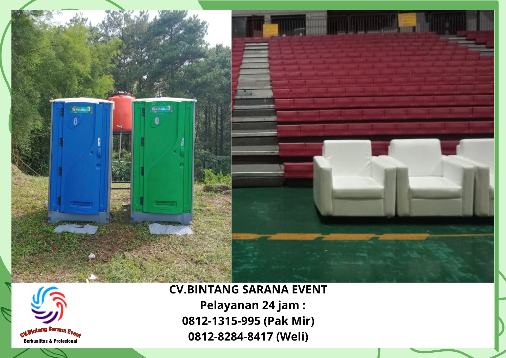 Rental Toilet Portable Dan Sofa Putih Single Seater Tangerang