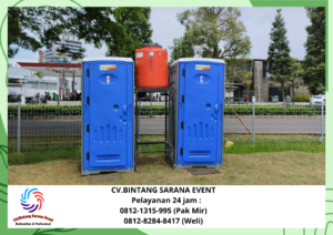 Rental Toilet Portable Tiang Antrian VIP Tali Bludru Merah