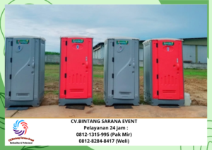 Rental Toilet Portable Tiang Antrian VIP Tali Bludru Merah