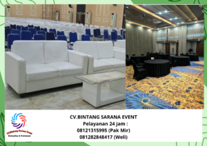 Sewa Sofa double Dan Meja bulat cover Bekasi