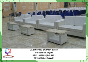 Sewa Sofa double Dan Meja bulat cover Bekasi