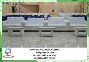 Sewa Sofa double Dan Meja bulat cover Bekasi