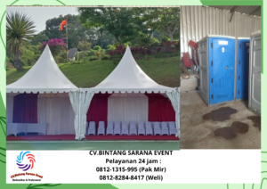 Sewa Toilet Portable Dan Tenda Kerucut Sarnafil Bekasi 08121315995